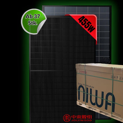 Palette (37stk.) Solarmodule Jolywood  JW-HD96N-R2 455W Bifazial Glas/Glas, Full black